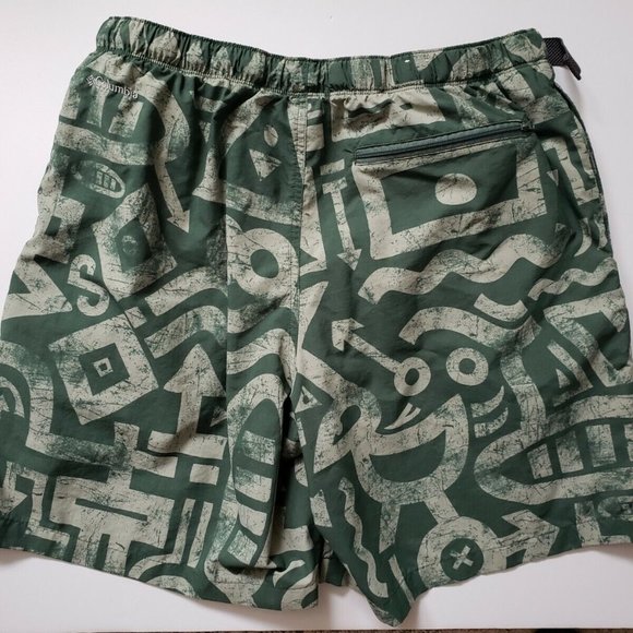 Columbia Mens Large Whidbey II Hybrid Water Swim Short Green Print 8" Trunks - Picture 4 of 4